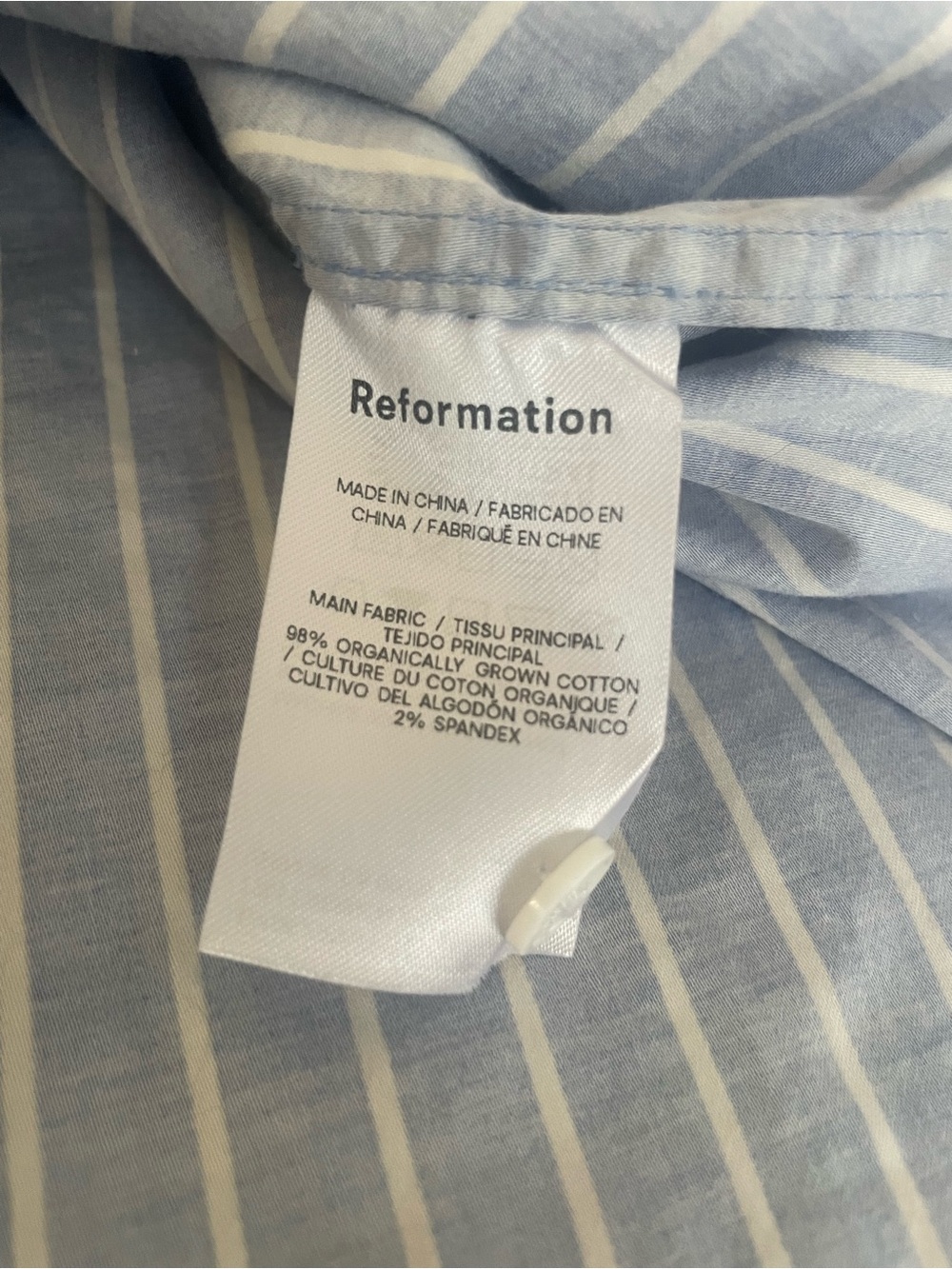Reformation Blue Striped Matching Set Shirt & High Rise Shorts Size S - Picture 7 of 12